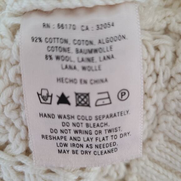 Anthropologie Women's Cable Knit Festival Dress Size Small Boho Wool Blend Ivory - Picture 11 of 12